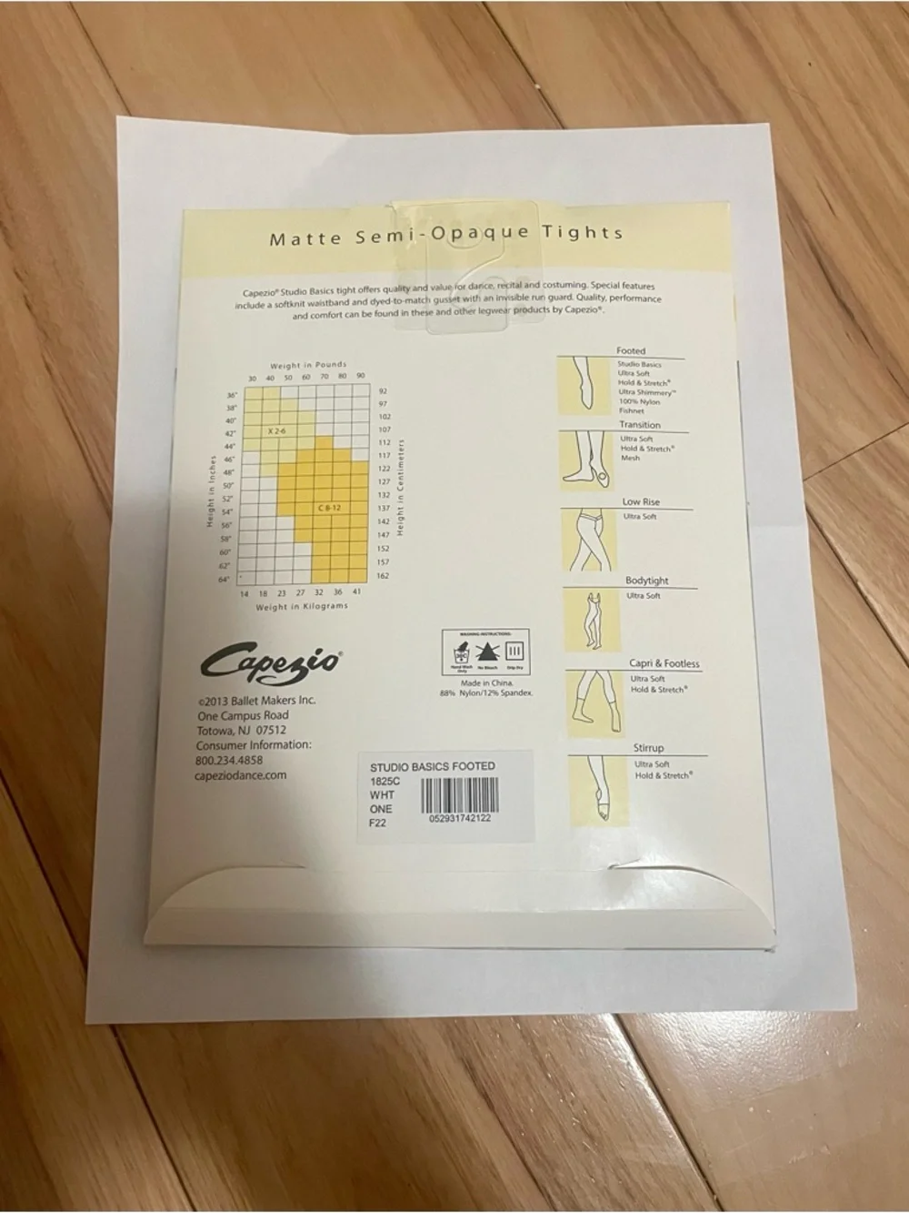 Child Capezio White Tights Child One Size